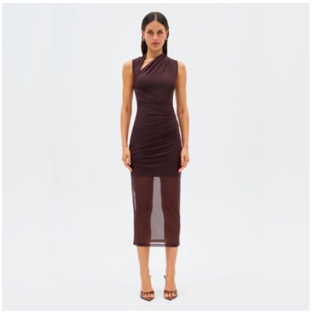 Misha brown midi dress Size M (NWT)